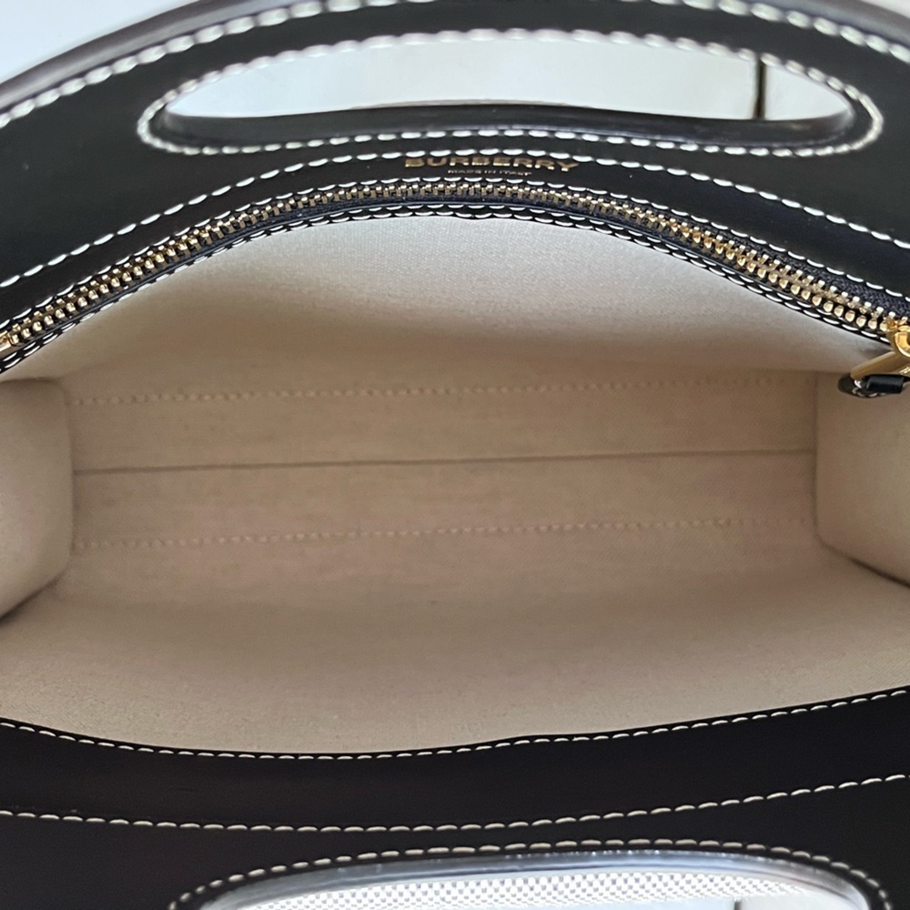 BURBERRY Horseferry Logo Canvas and Leather Pocket Bag - Picture 12 of 14